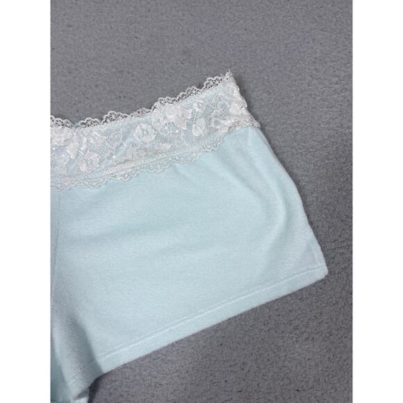Betsey Johnson Womens Size M Light Blue Lace Trim Waist Sleep Shorts - Picture 9 of 11